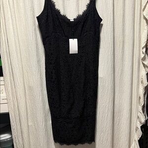 Diane Von Furstenberg Black Lace Mini Dress